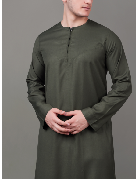 Navy Blue Emirati Embroidery Thobe